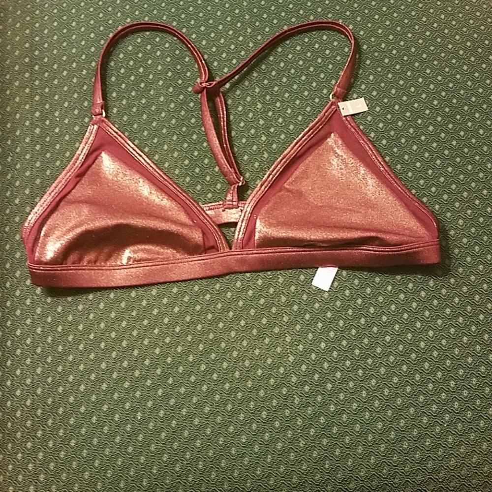 NWT. VS Pink wine metallic L unlined bralette - Picture 2 of 4